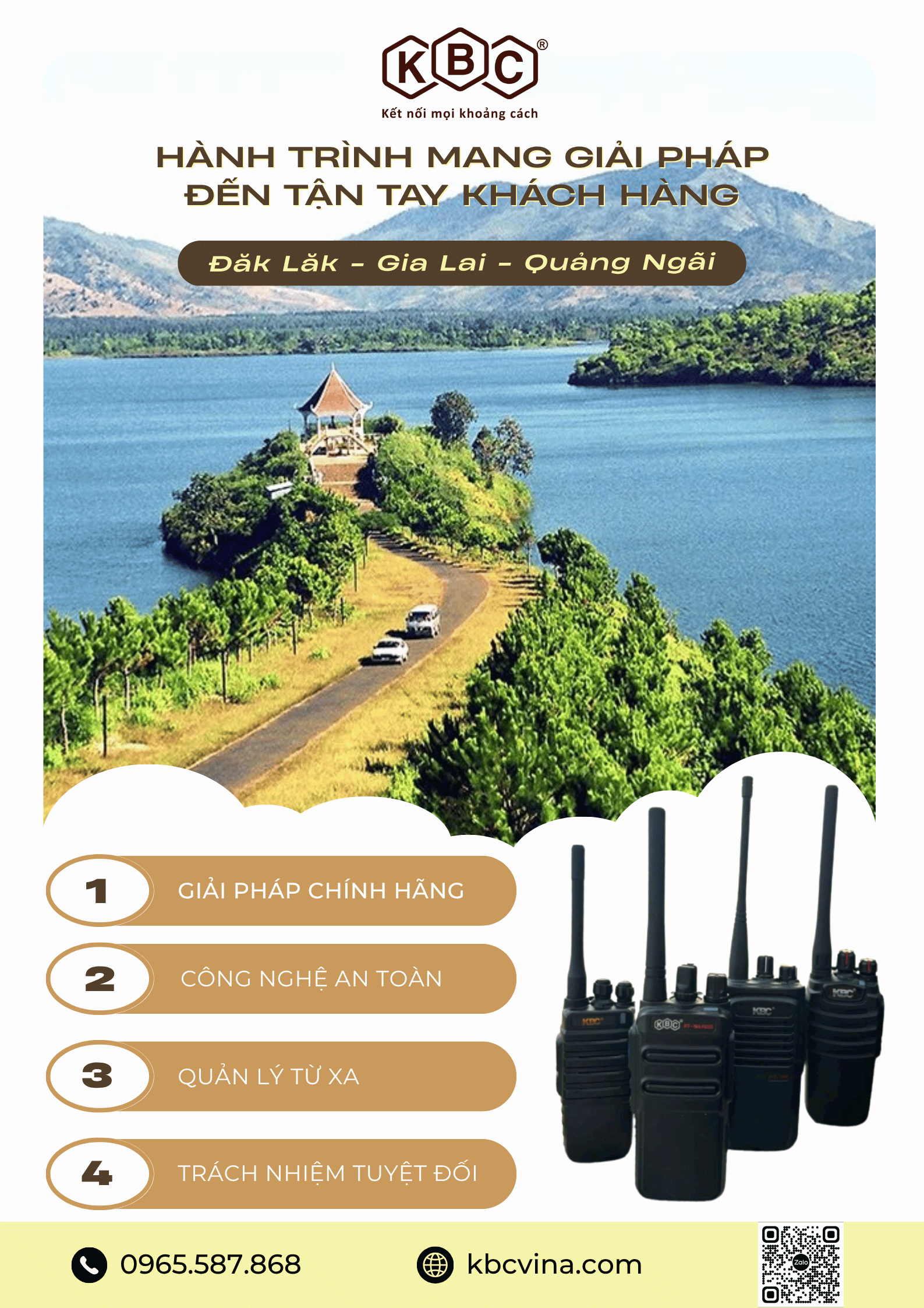 Giải pháp bộ đàm KBC tại Đắk Lắk, Gia Lai, Quảng Ngãi – Trải nghiệm thực tế, hỗ trợ tận nơi
