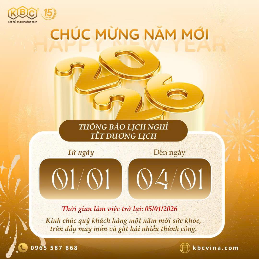 THÔNG BÁO LỊCH NGHỈ TẾT DƯƠNG LỊCH - KBC