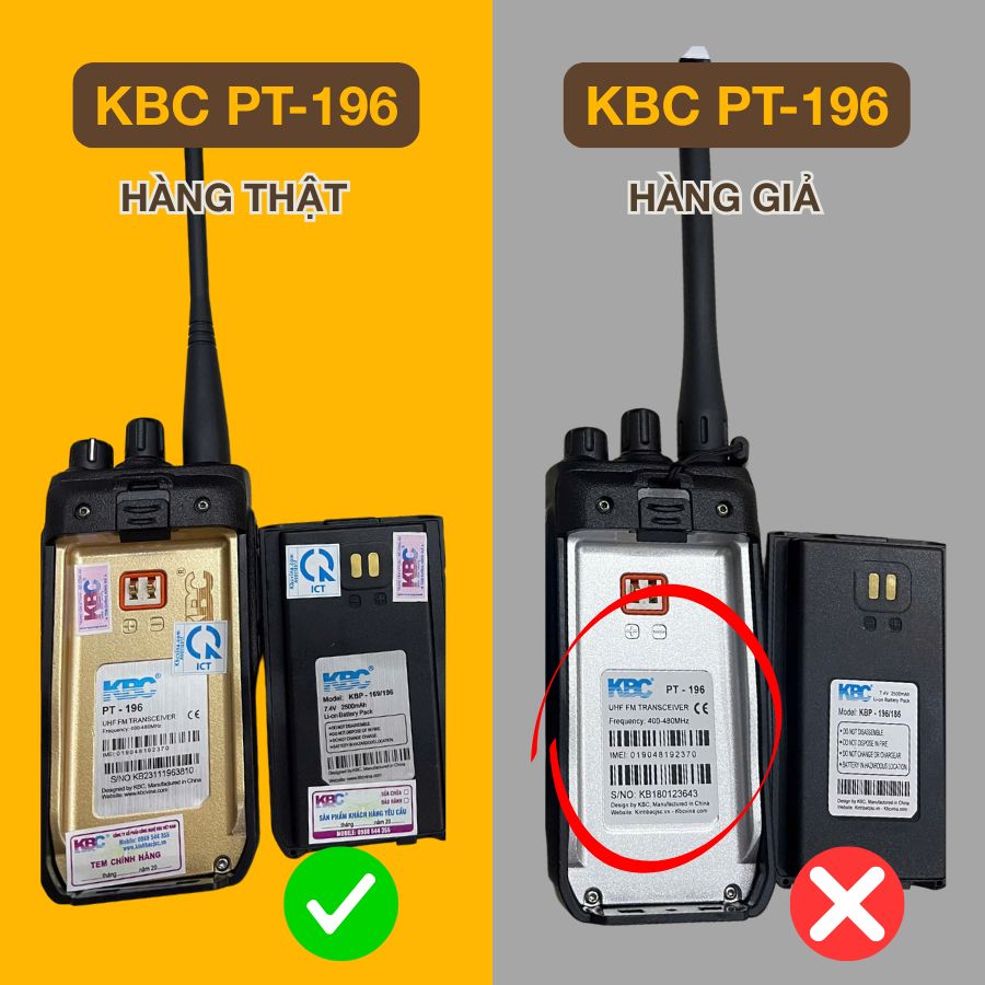  cảnh báo hàng giả bộ đàm KBC